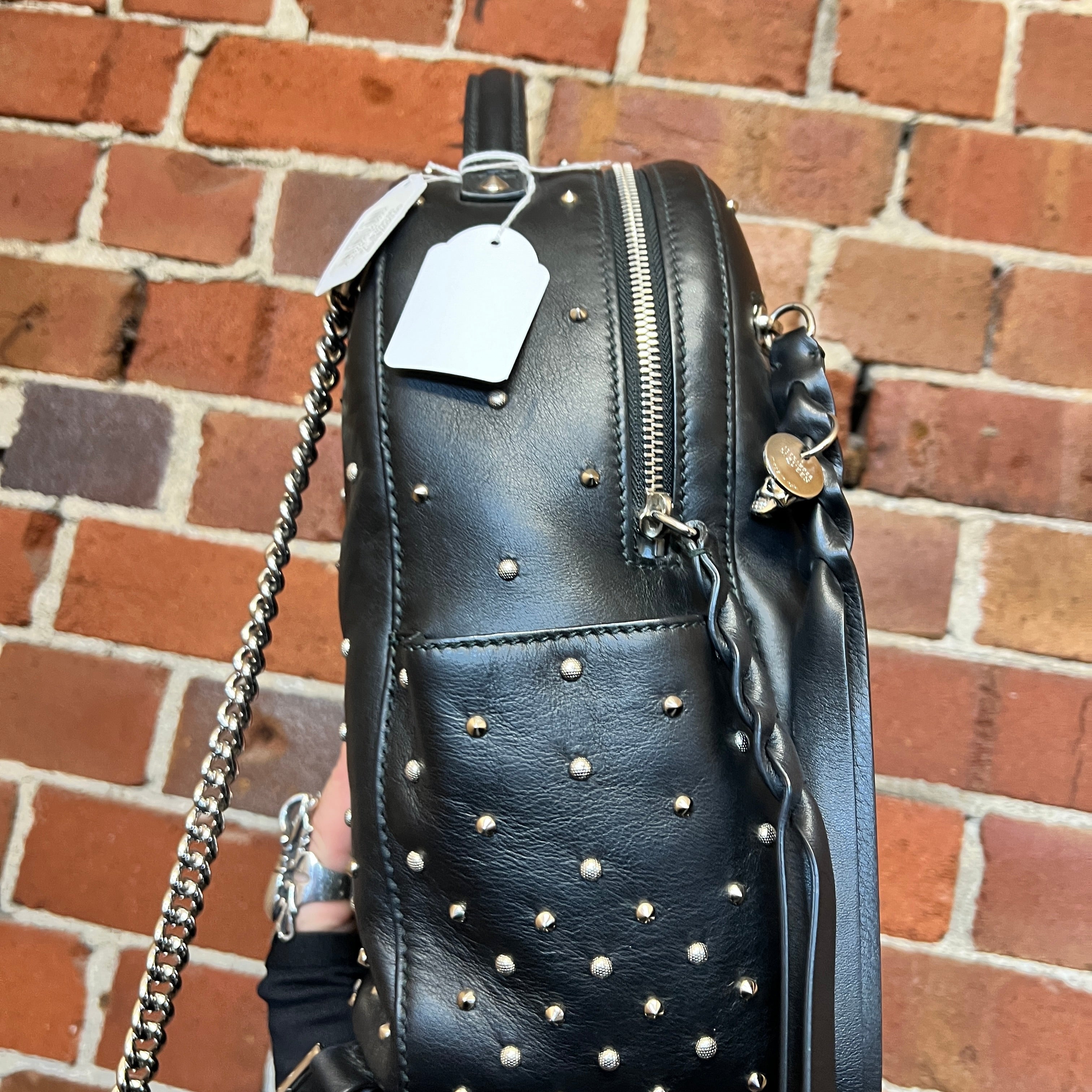 ALEXANDER MCQUEEN leather studded backpack – Wellington Hunters and Collectors ALEXANDER MCQUEEN leather studded backpack – Wellington Hunters and Collectors