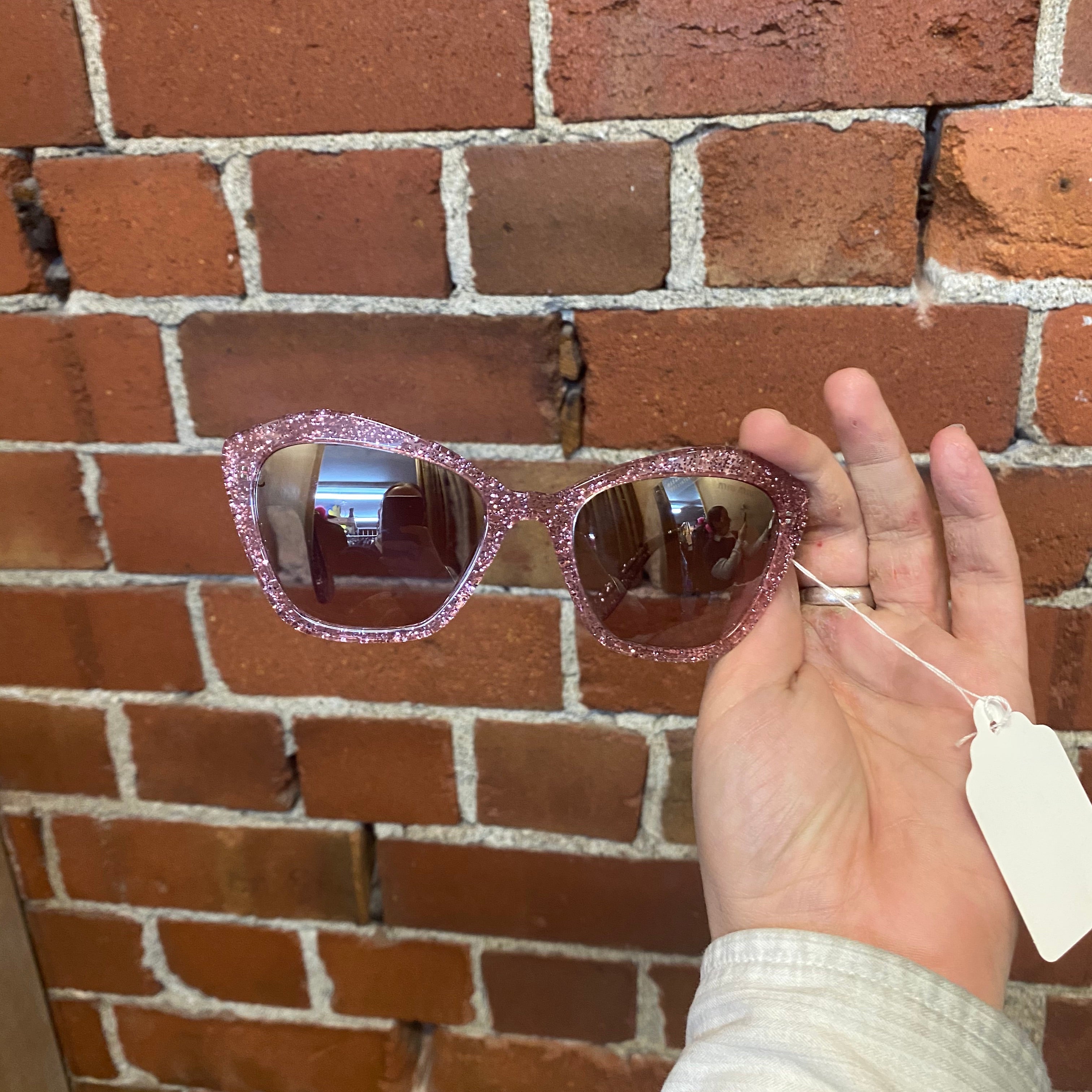 MIU MIU pink glitter sunglasses