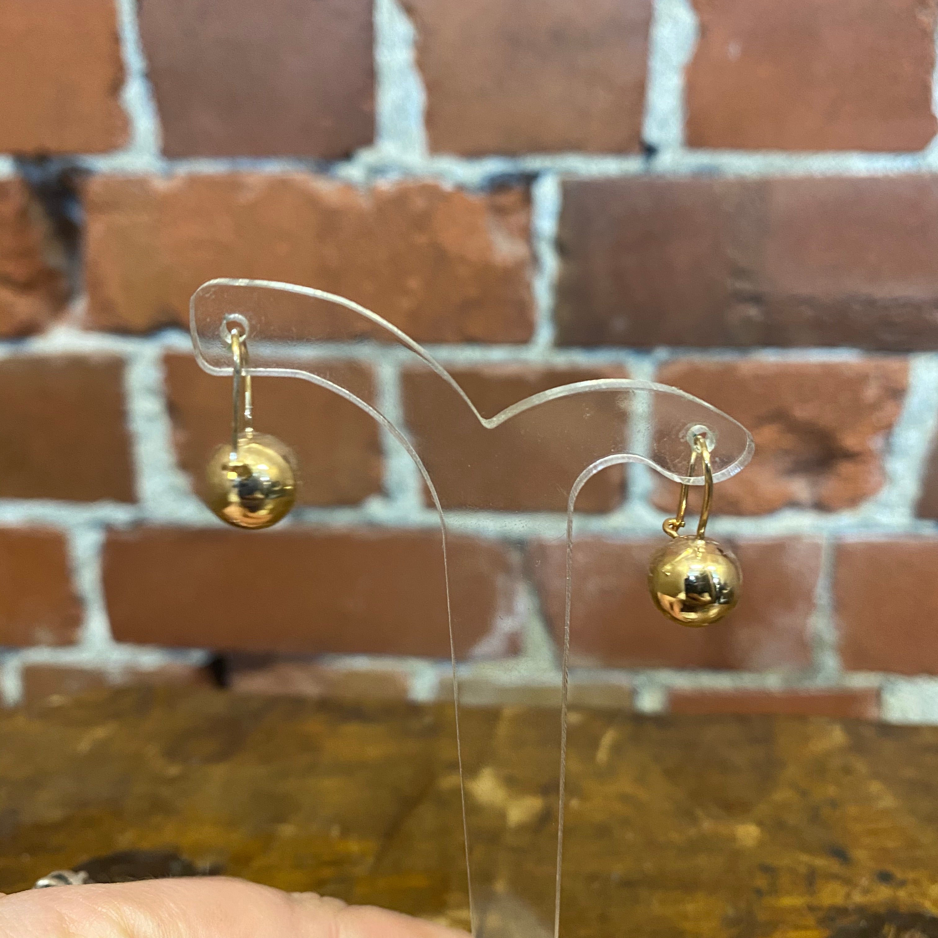 9ct gold hollow ball earrings