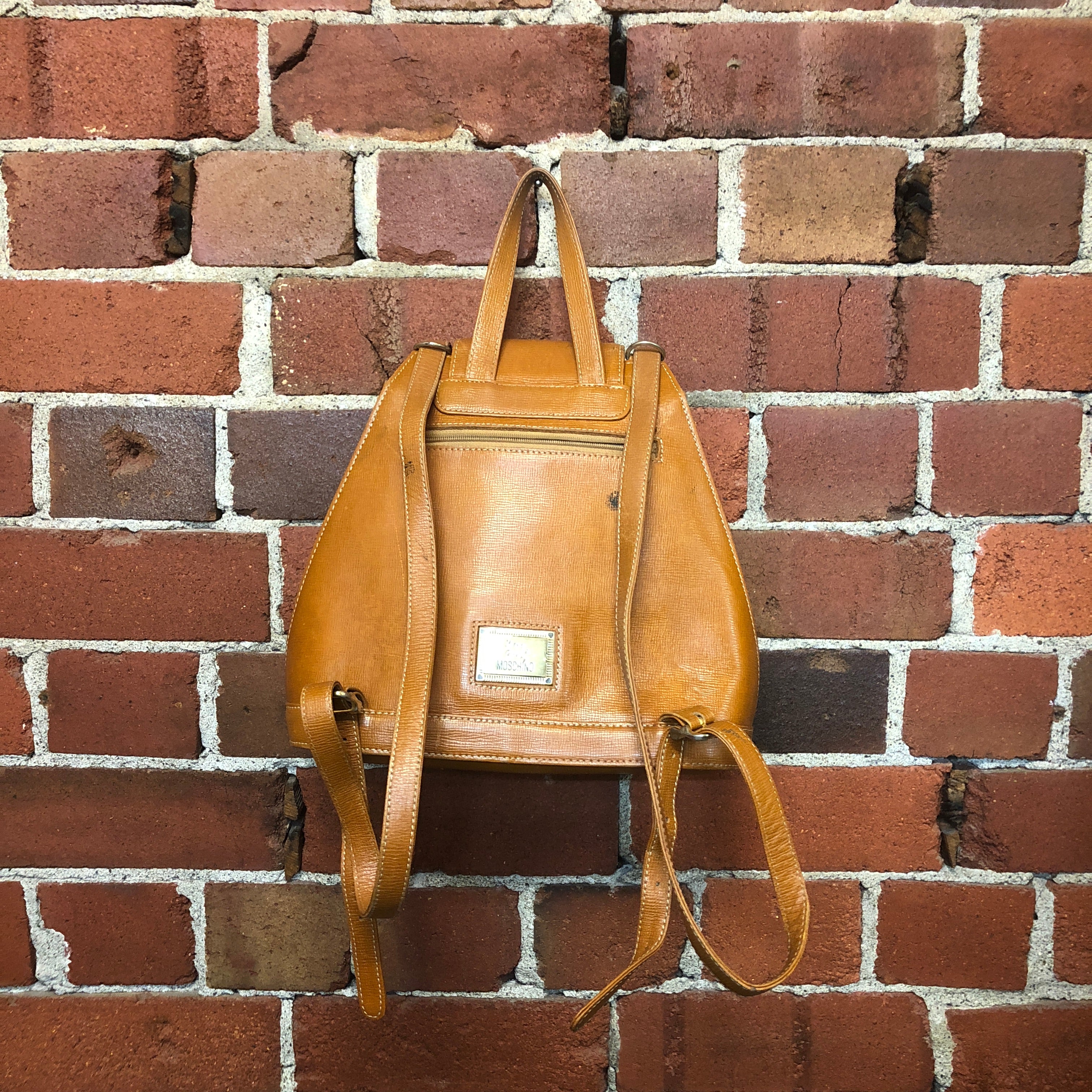 MOSCHINO 1990s leather backpack