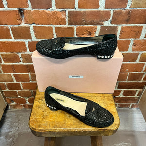 MIU MIU glitter loafers 39