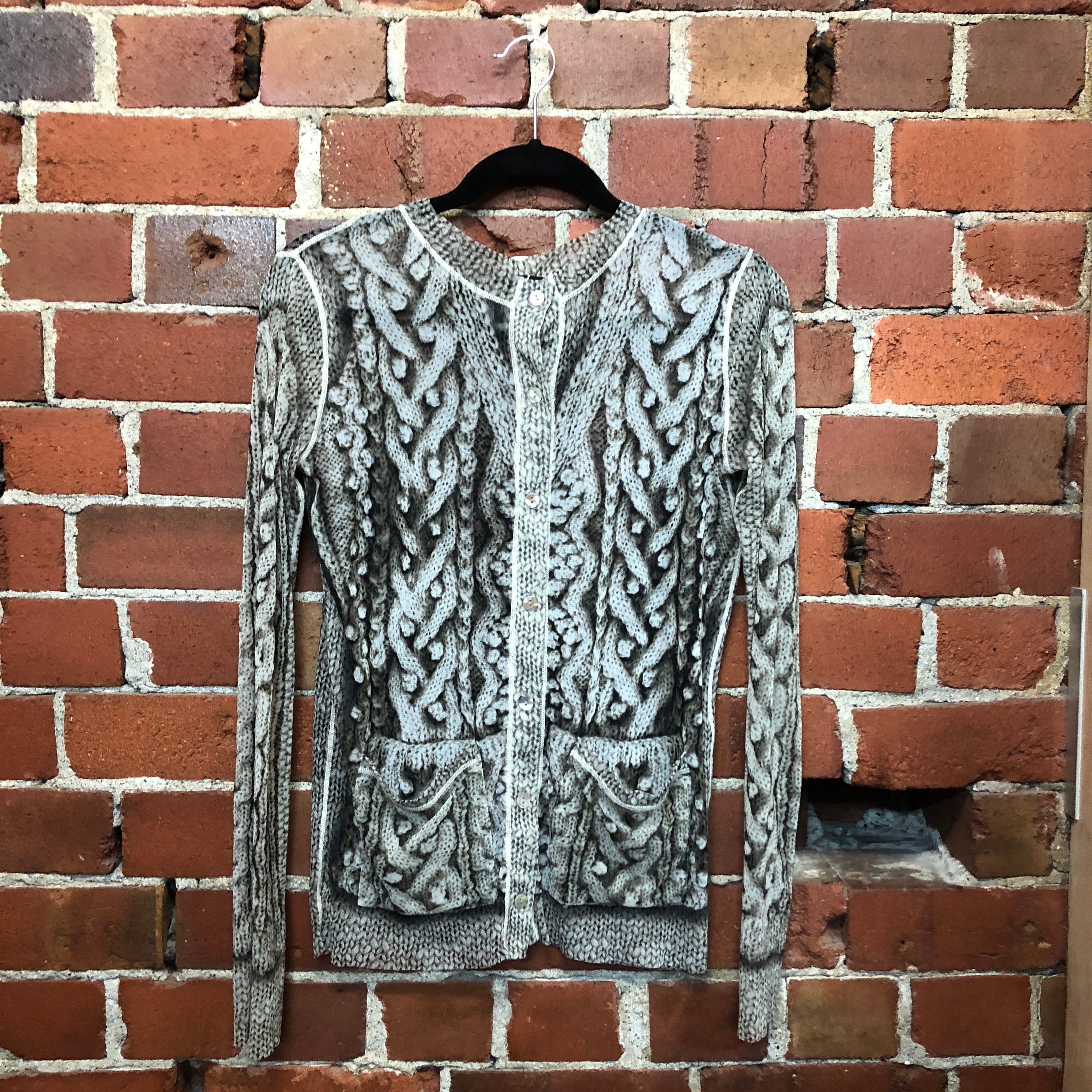 GAULTIER faux knit mesh cardi jacket XL