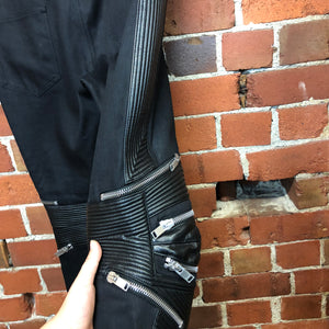 SAINT LAURENT leather knee biker jeans – Wellington Hunters Collectors