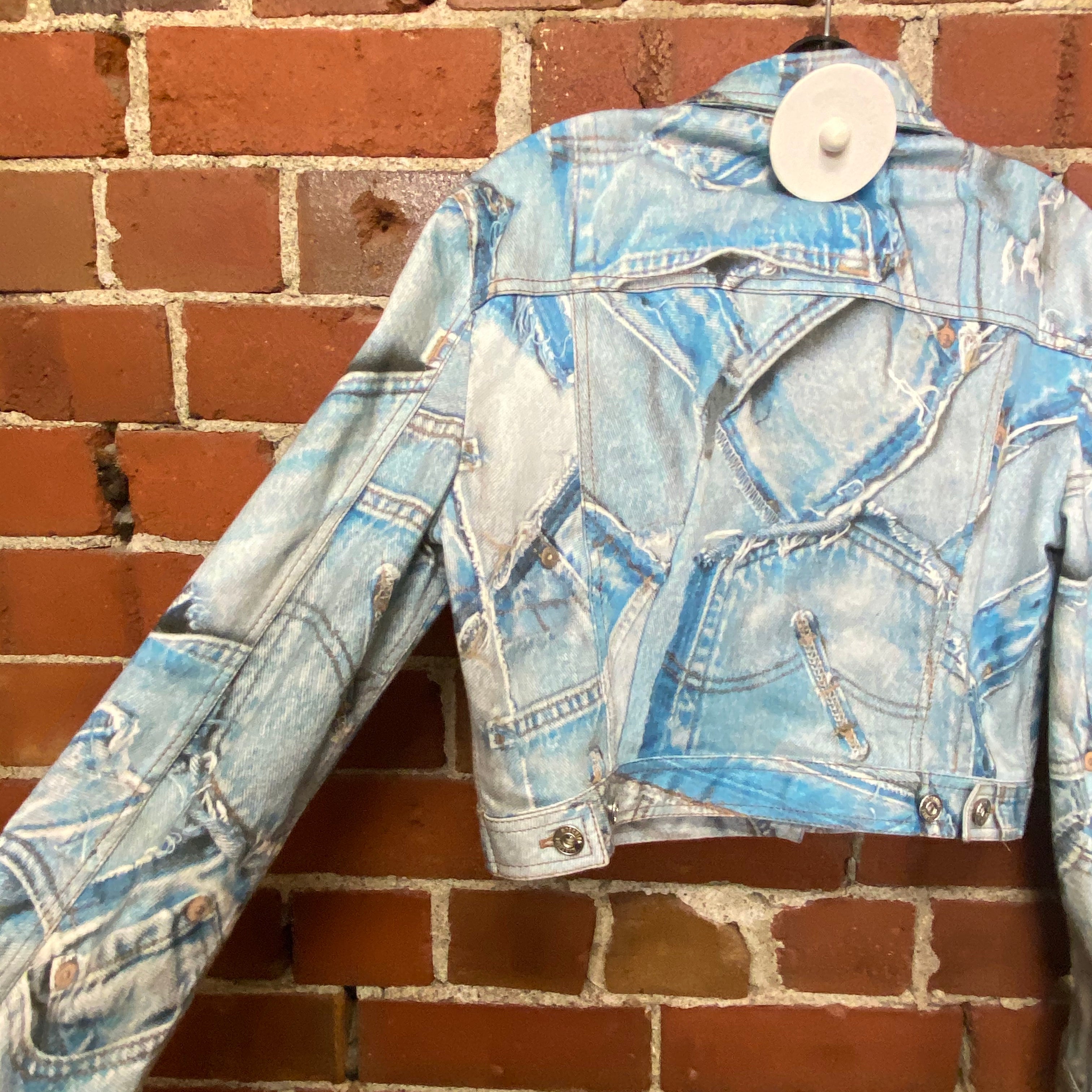 MOSCHINO patchwork look denim jacket