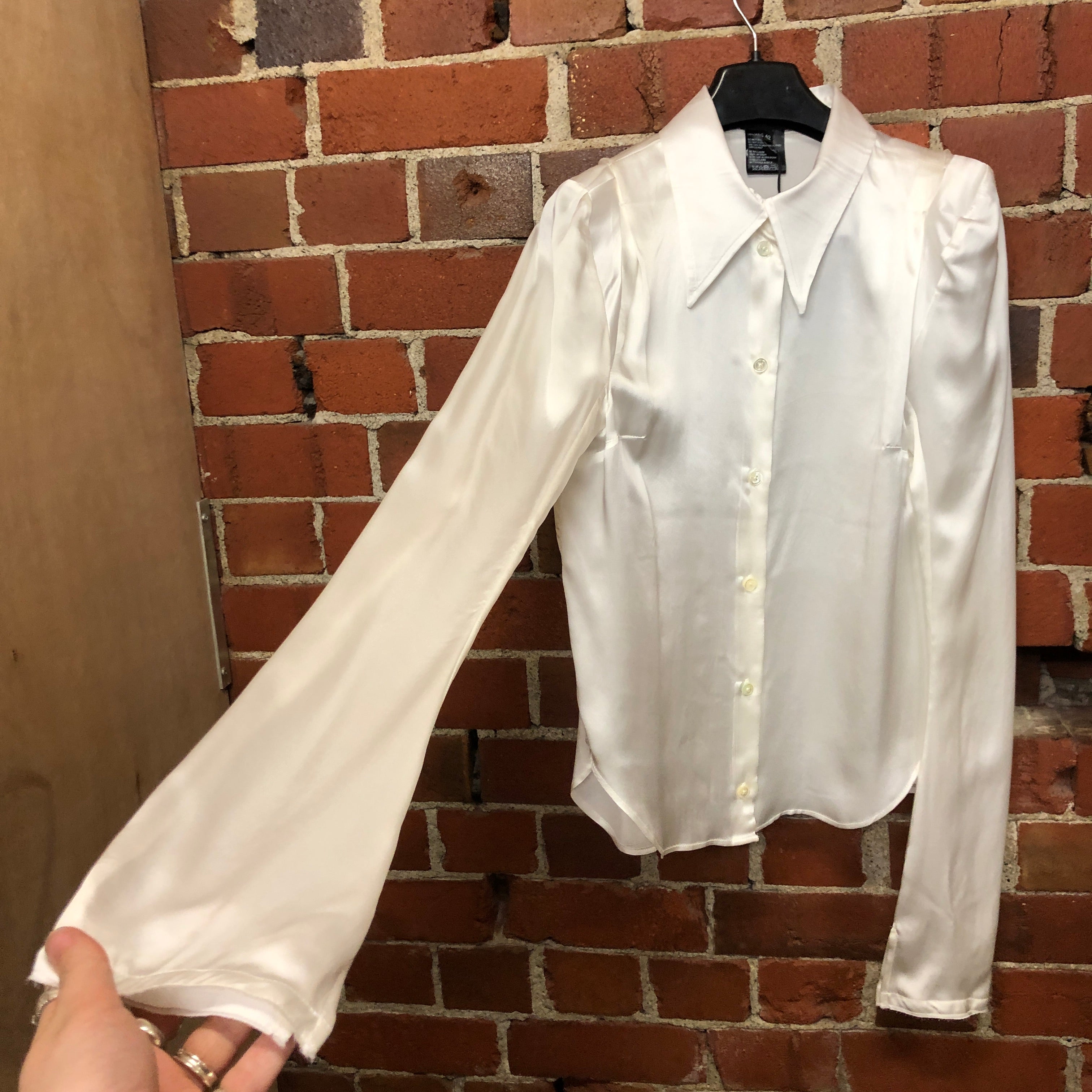 ANN DEMULEMEESTER NEW silk satin shirt