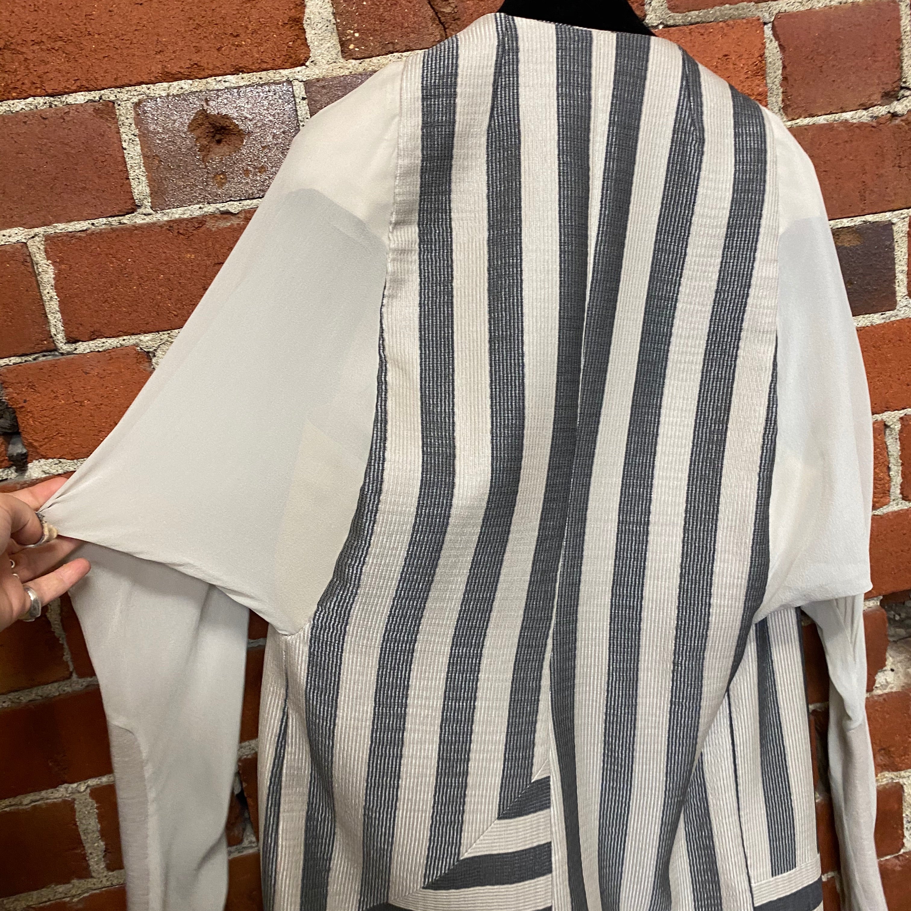 RICK OWENS incredible striped linen coat