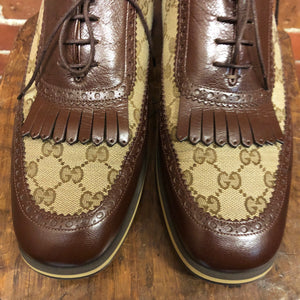 GUCCI monogrammed leather brouges 10