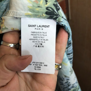 Saint Laurent Surf Sound Hawaiian Shirt Raw Hem Version! Hedi Slimane