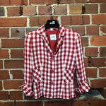 MOSCHINO little linen gingham jacket