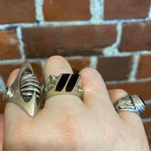 STG silver and Onyx inlay ring