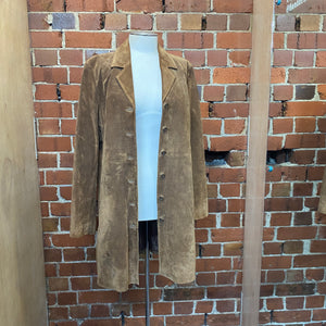 Genuine leather suede coat
