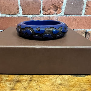 LOUIS VUITTON carved wood leo monogram bangle