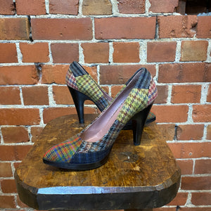 MIU MIU tweed patchwork heels 36.5