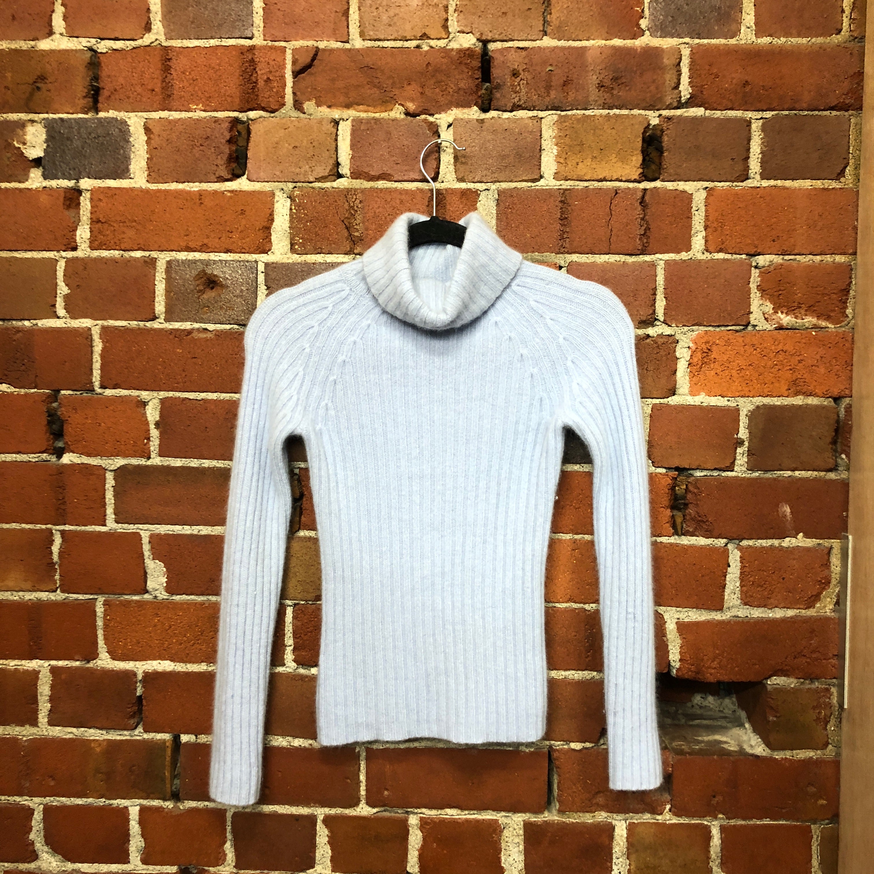 Angora wool roll neck jumper