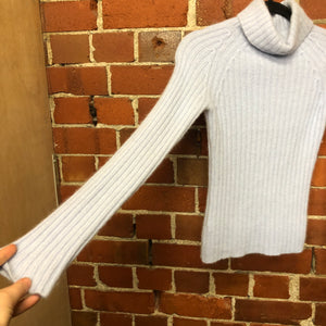 Angora wool roll neck jumper