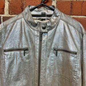 CHICOS Silver leather jacket