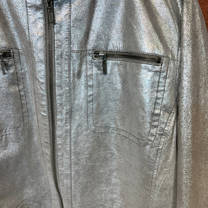 CHICOS Silver leather jacket