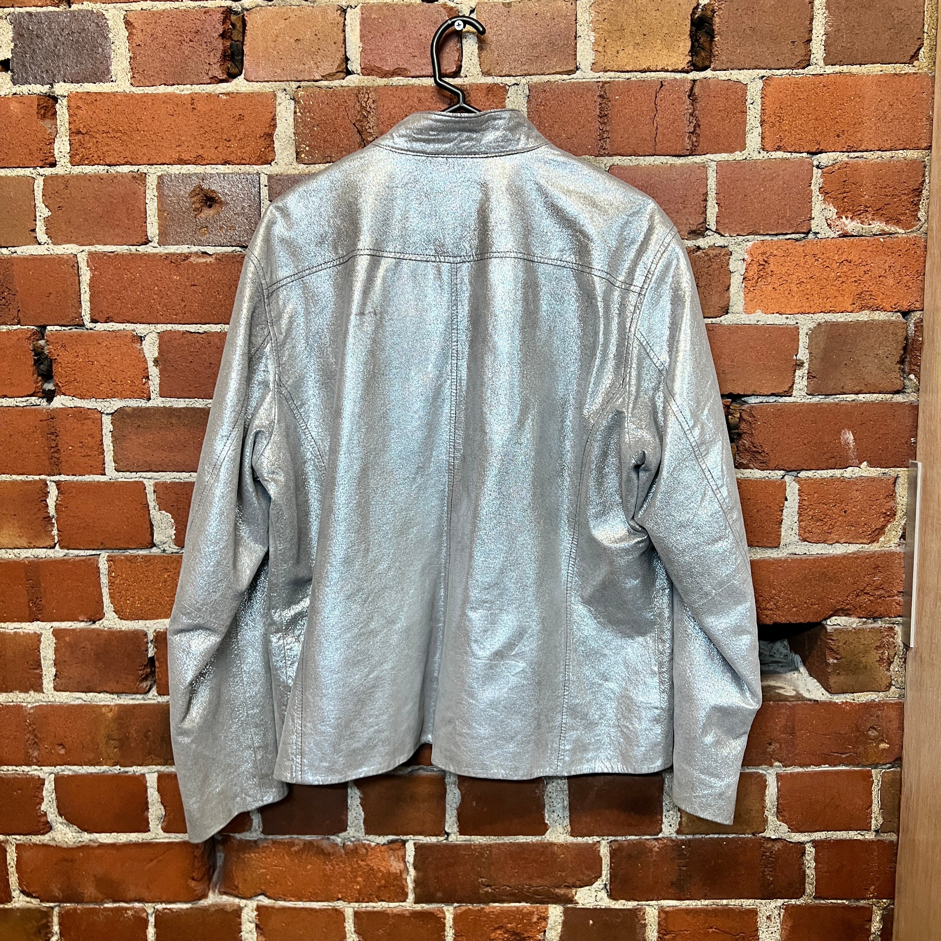 CHICOS Silver leather jacket