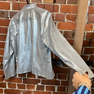 CHICOS Silver leather jacket