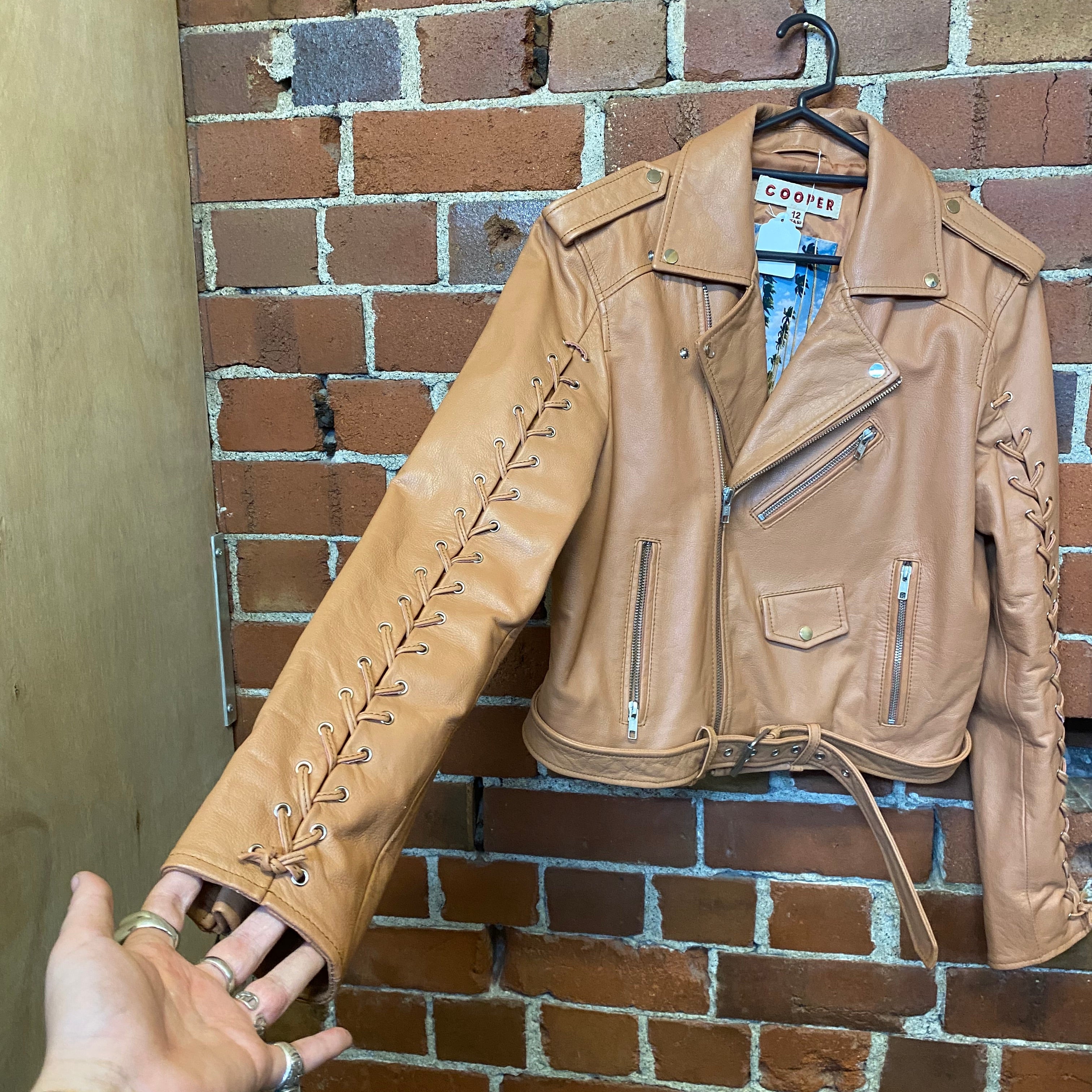 TRELISE COOPER thonged leather jacket