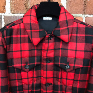 COMME des GARÇONS wool puffer tartan jacket