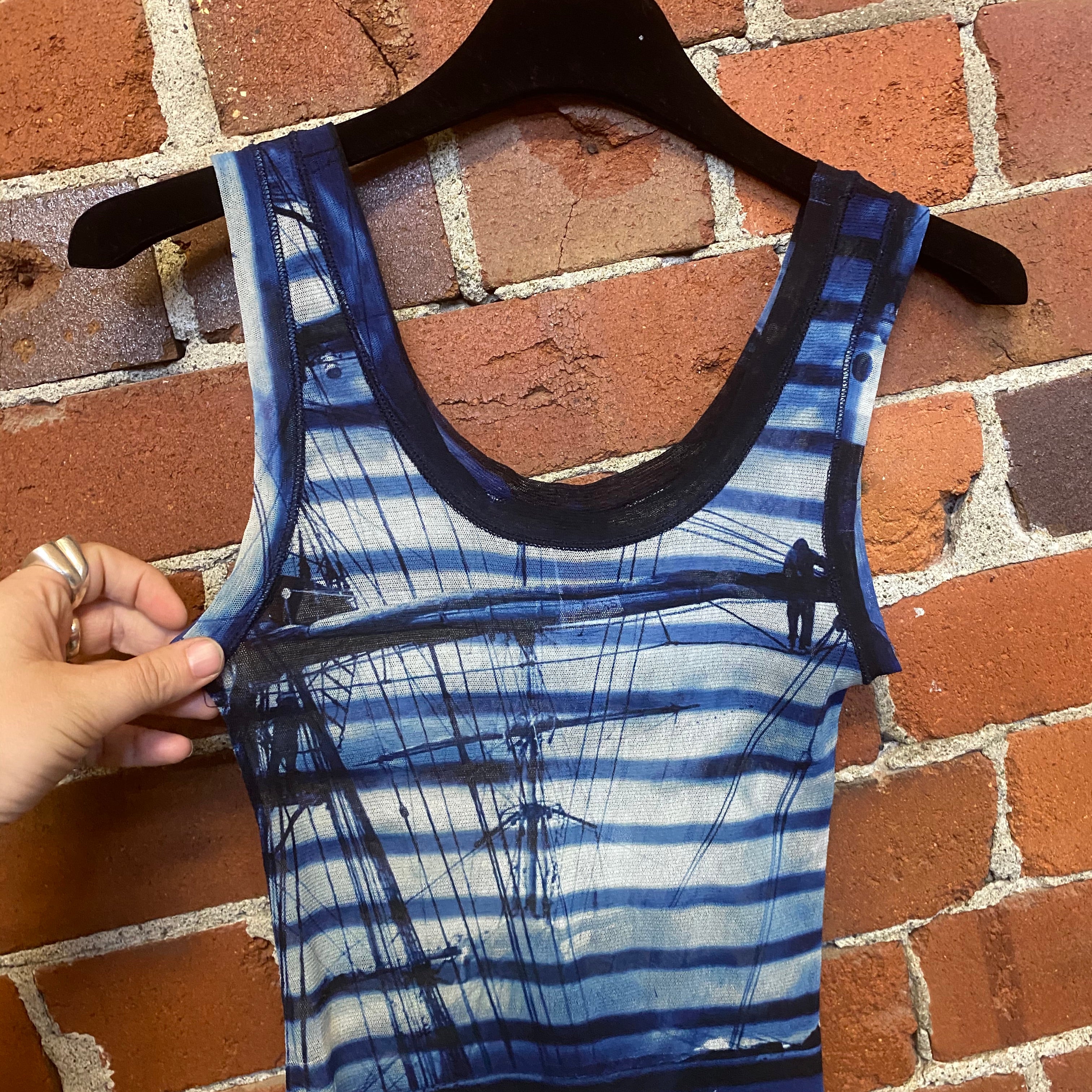 JEAN PAUL GAULTIER 1990s mesh nautical singlet