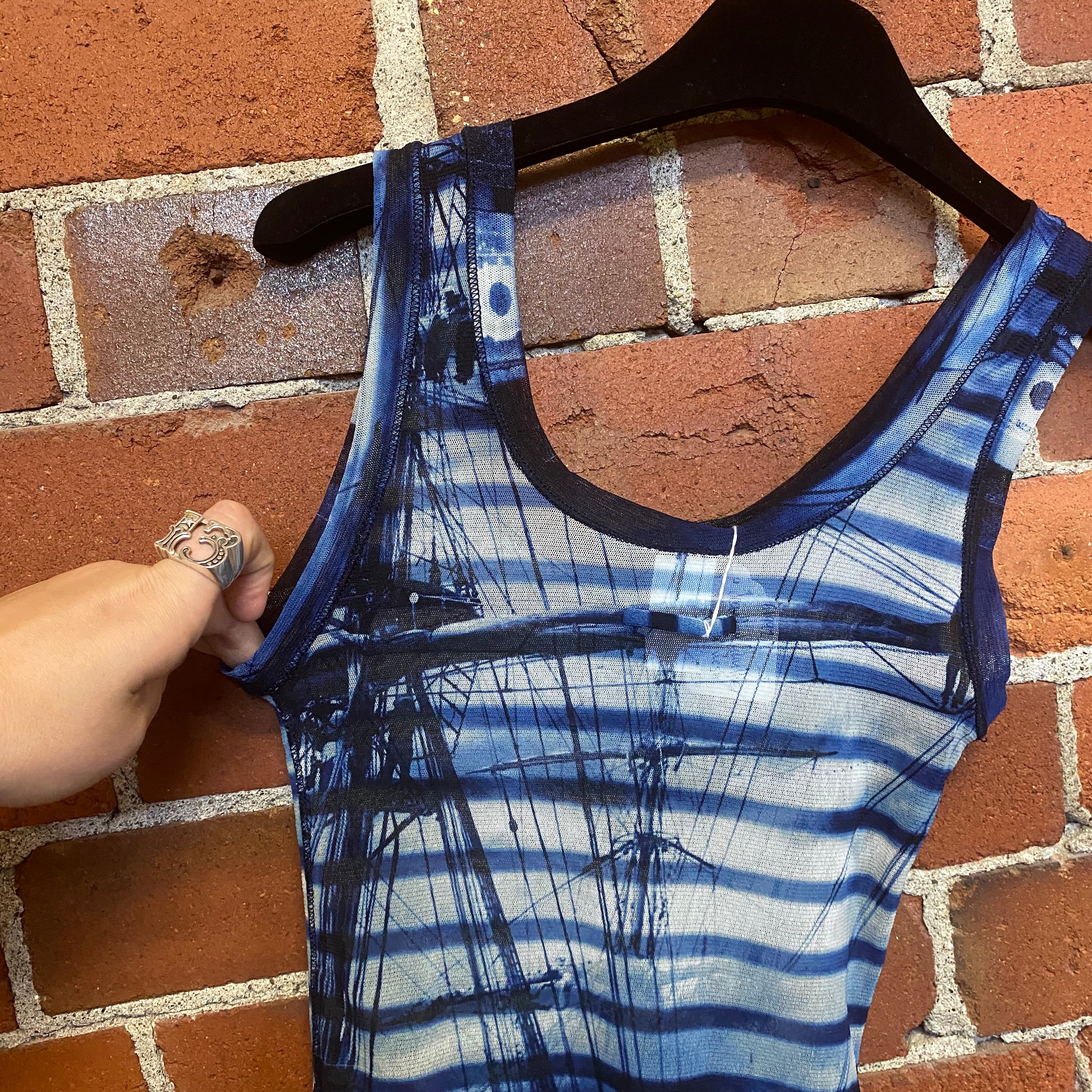 JEAN PAUL GAULTIER 1990s mesh nautical singlet