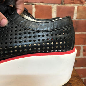 JILL SANDER perforated leather platform shoes 39