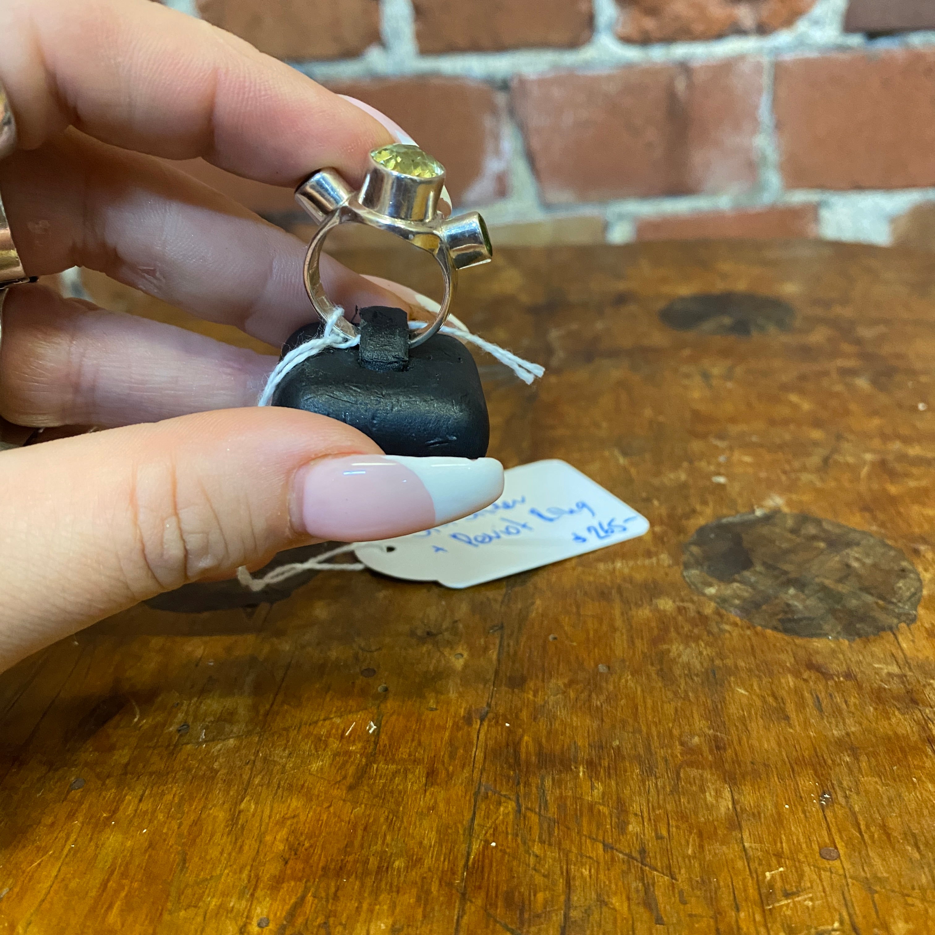 STERLING SILVER and Peridot ring