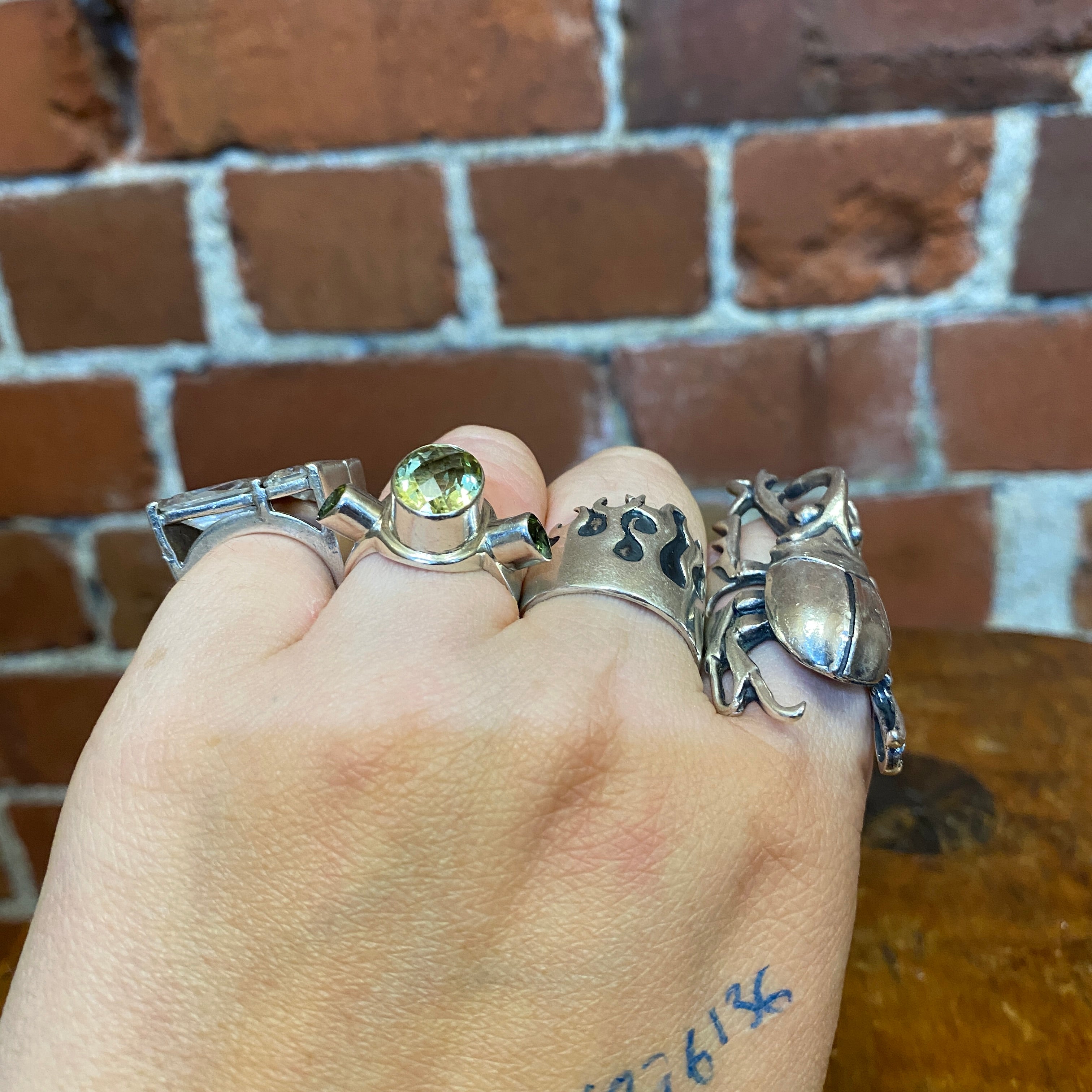 STERLING SILVER and Peridot ring