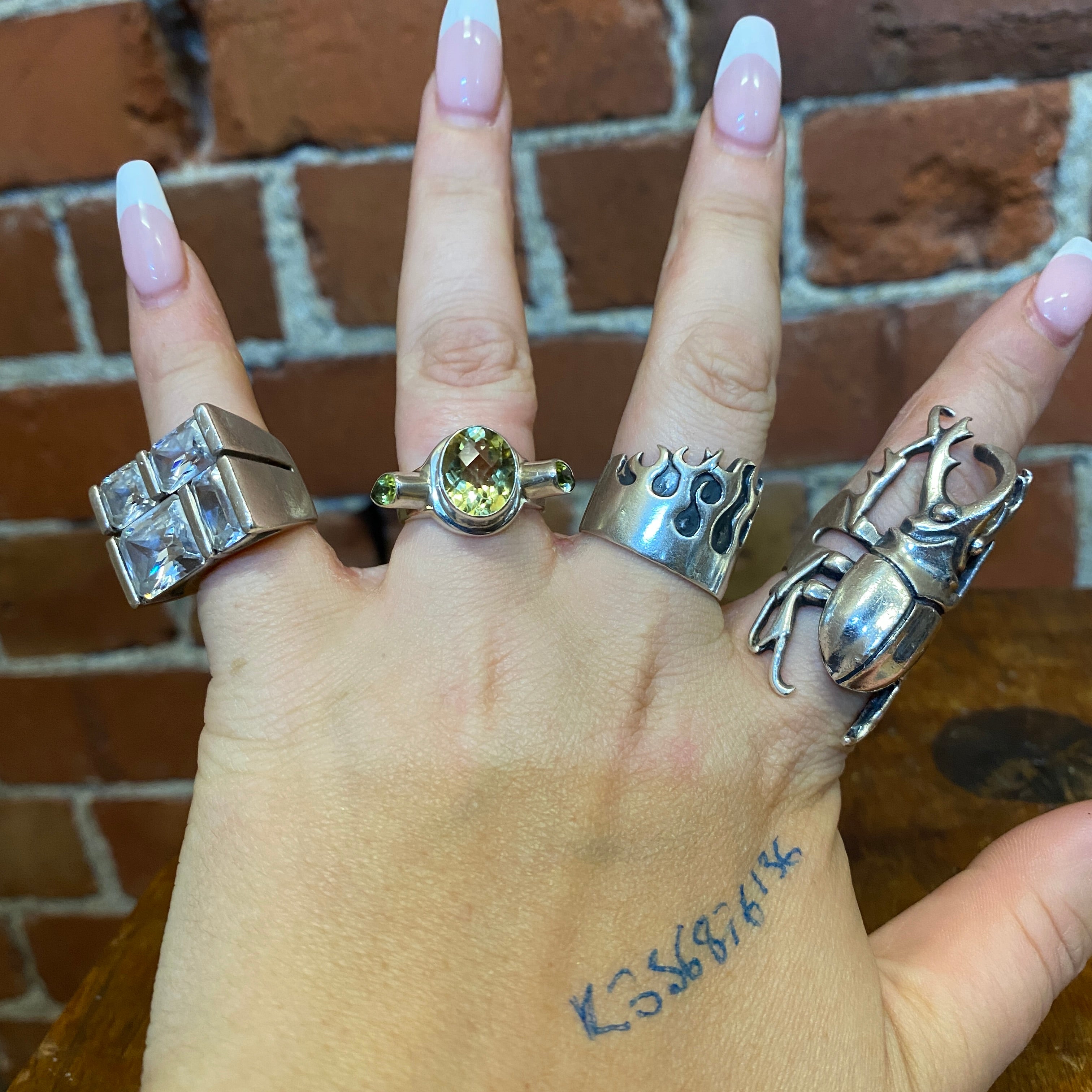 STERLING SILVER and Peridot ring