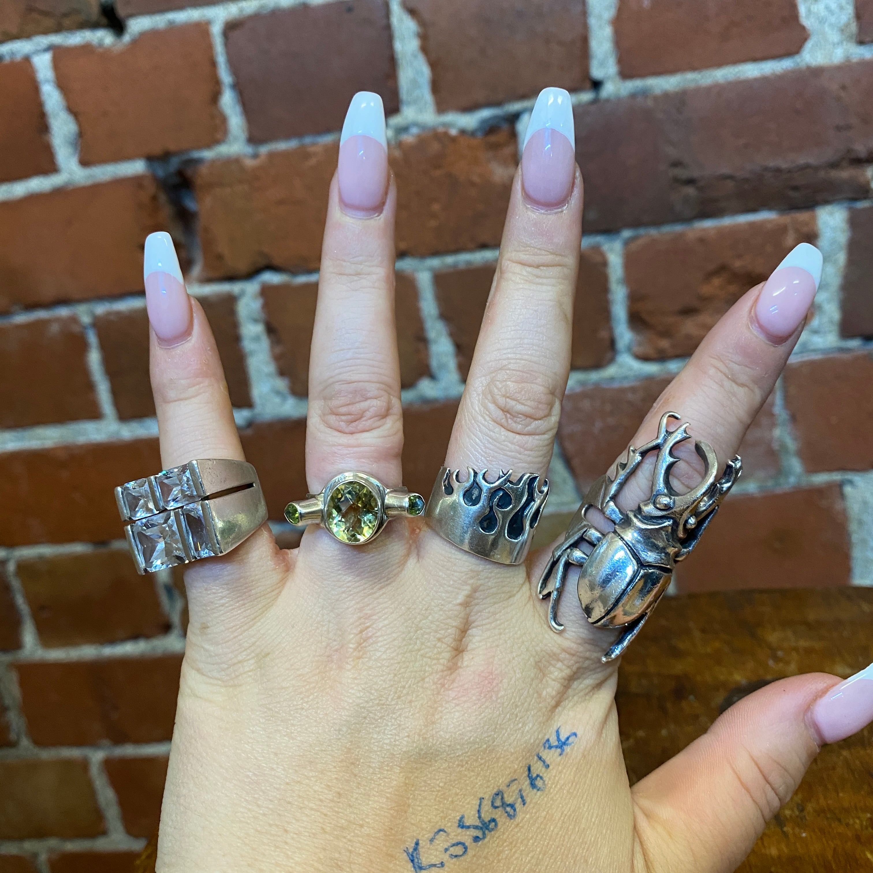 STERLING SILVER and Peridot ring