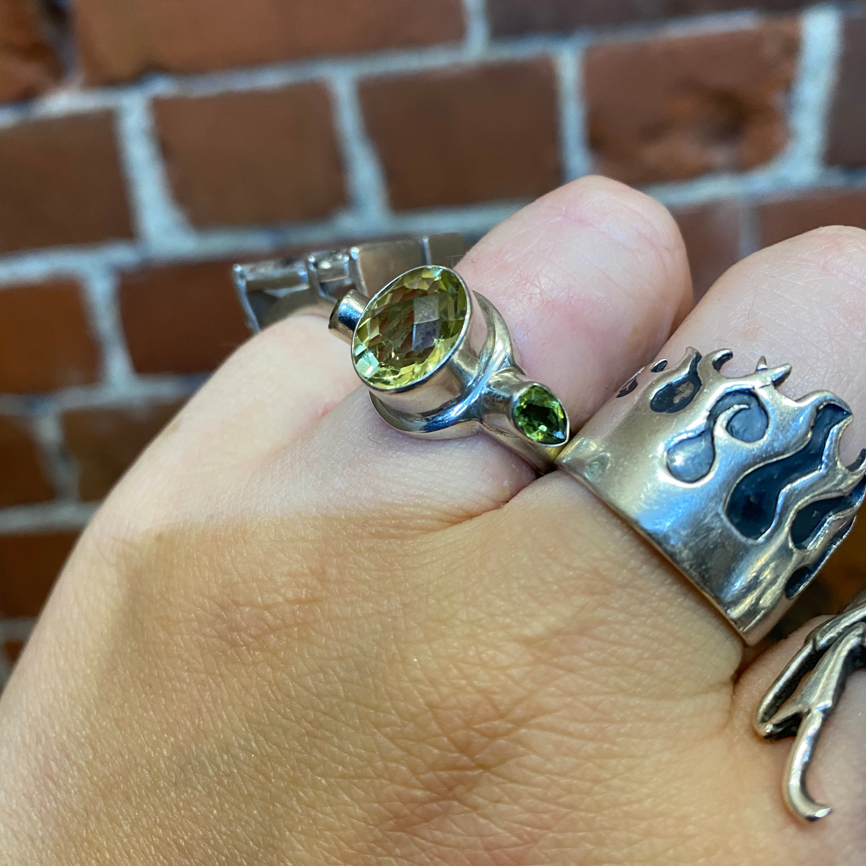 STERLING SILVER and Peridot ring