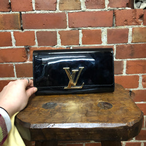 Louis Vuitton Black Vernis Leather Louise Clutch Bag | The Lux Portal