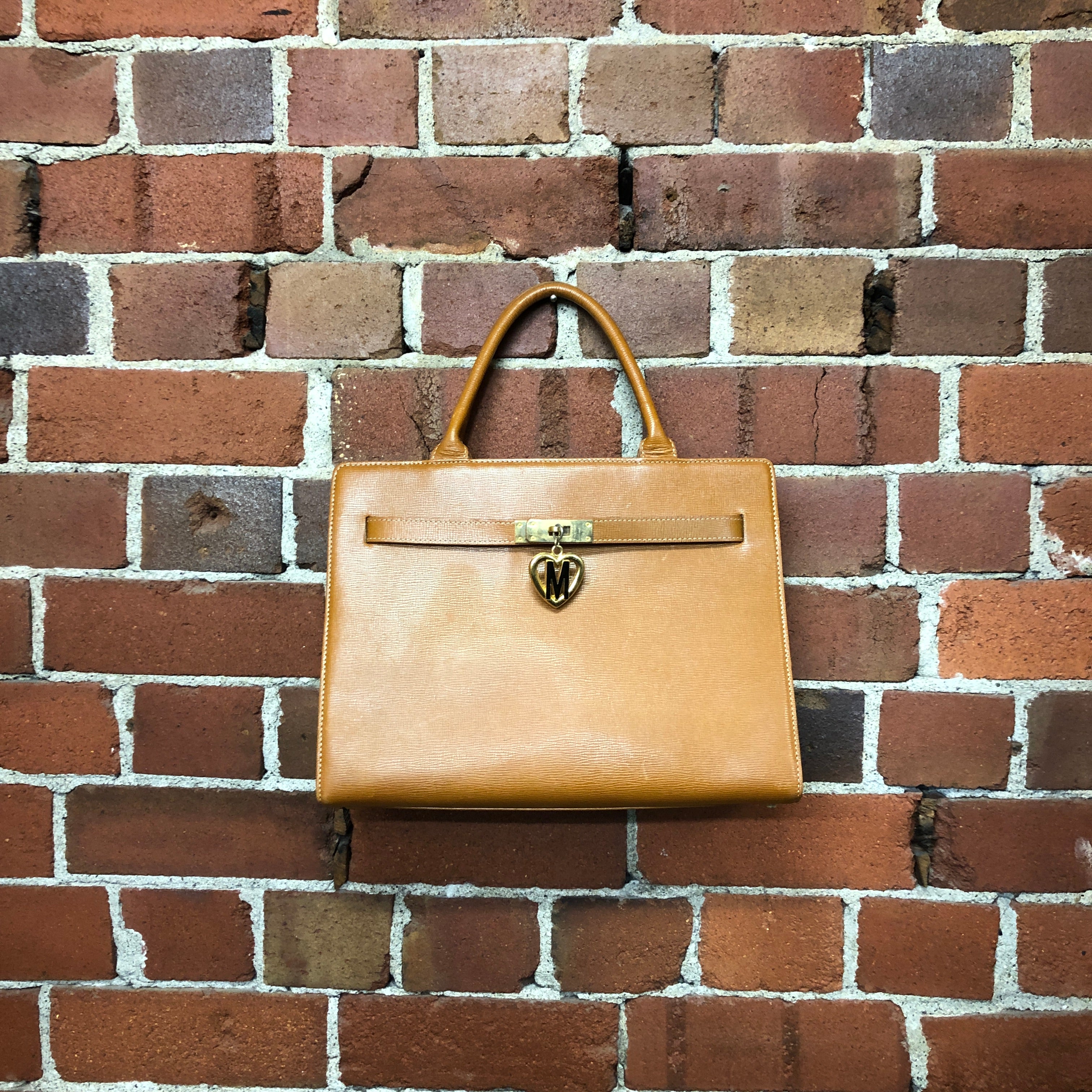 MOSCHINO Birkin style leather handbag