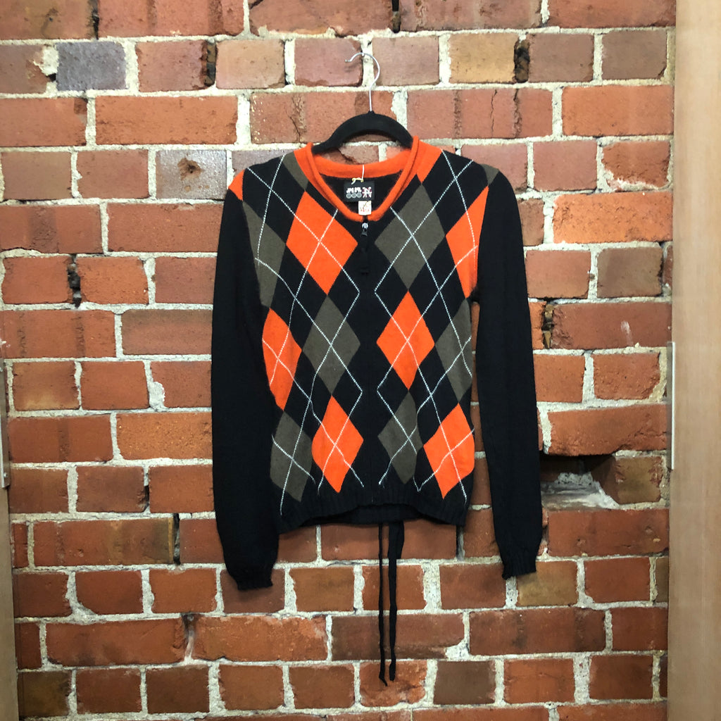 JEAN PAUL GAULTIER angora argyle cardi