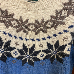 HAND KNIT pure wool Nordic jumper