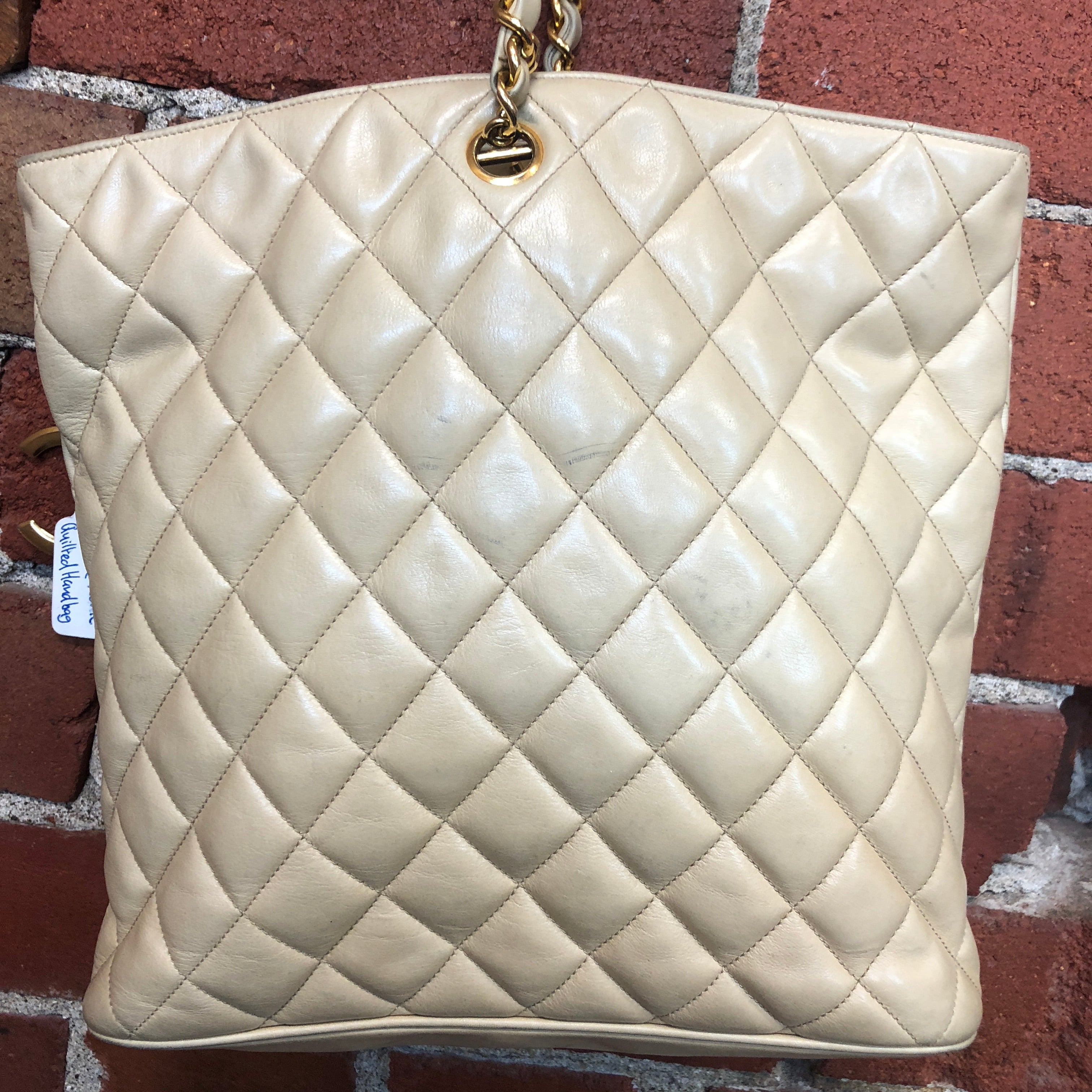 CHANEL nappa leather quilted one strap handbag