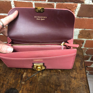 BURBERRY pink leather wallet