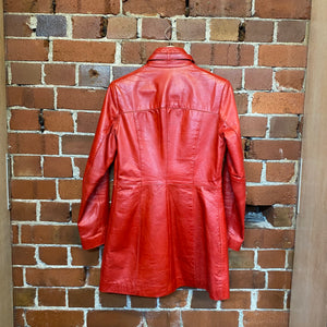 ENGLISH MADE RED LEATHER COAT