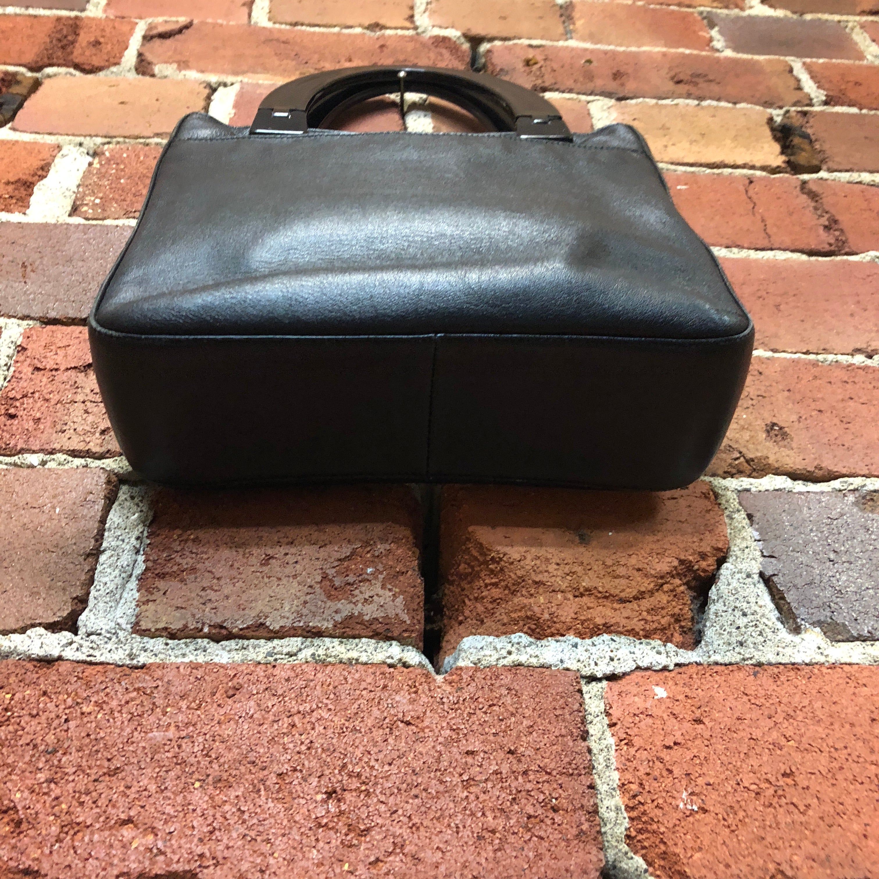 PRADA mini 1990s leather handbag with plastic handles