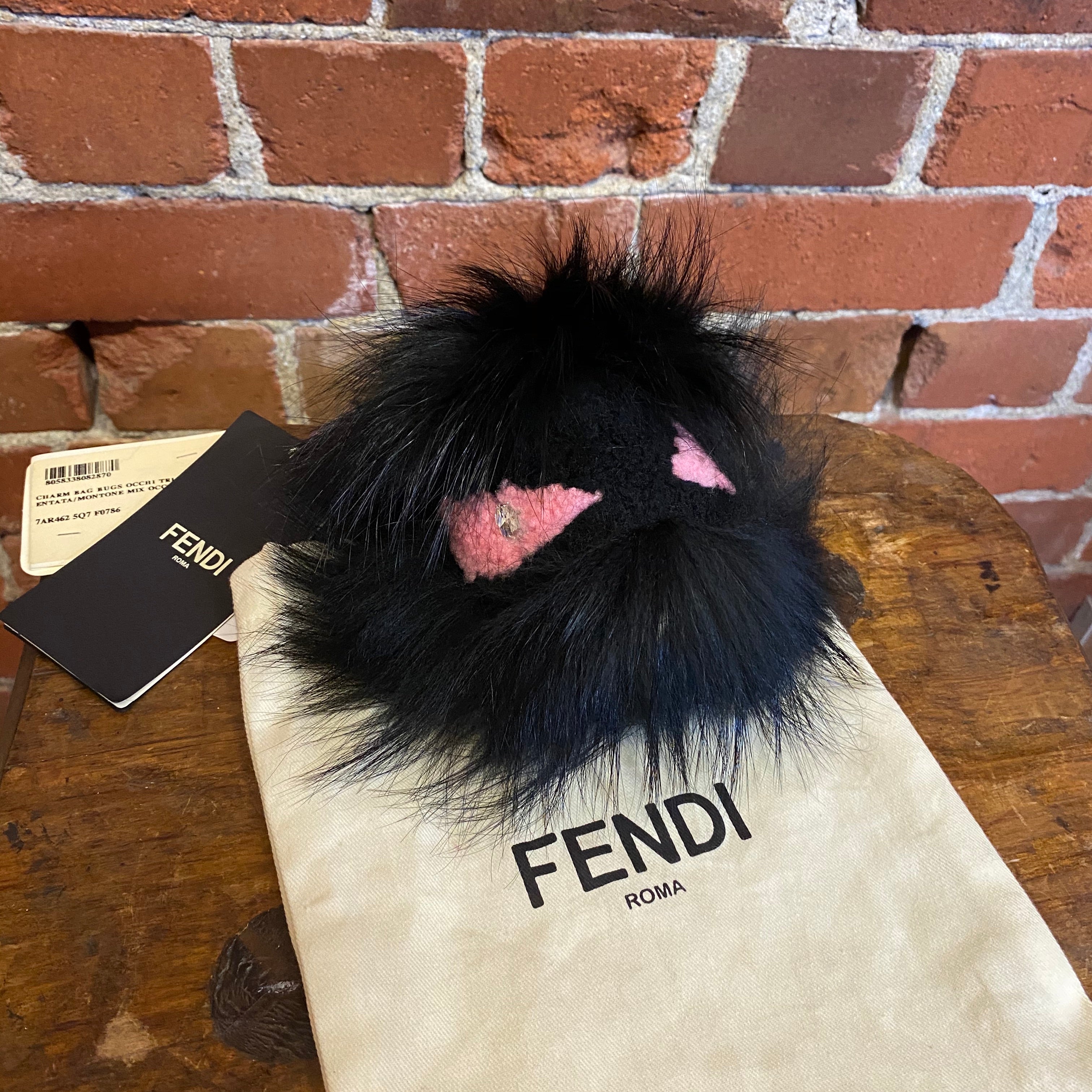 FENDI mink key chain/ bag chain