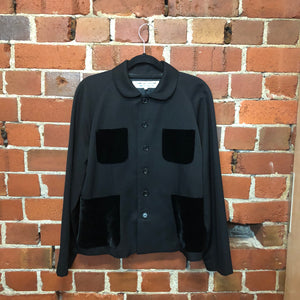 COMME des GARÇONS 1990s velvet pocket wool jacket