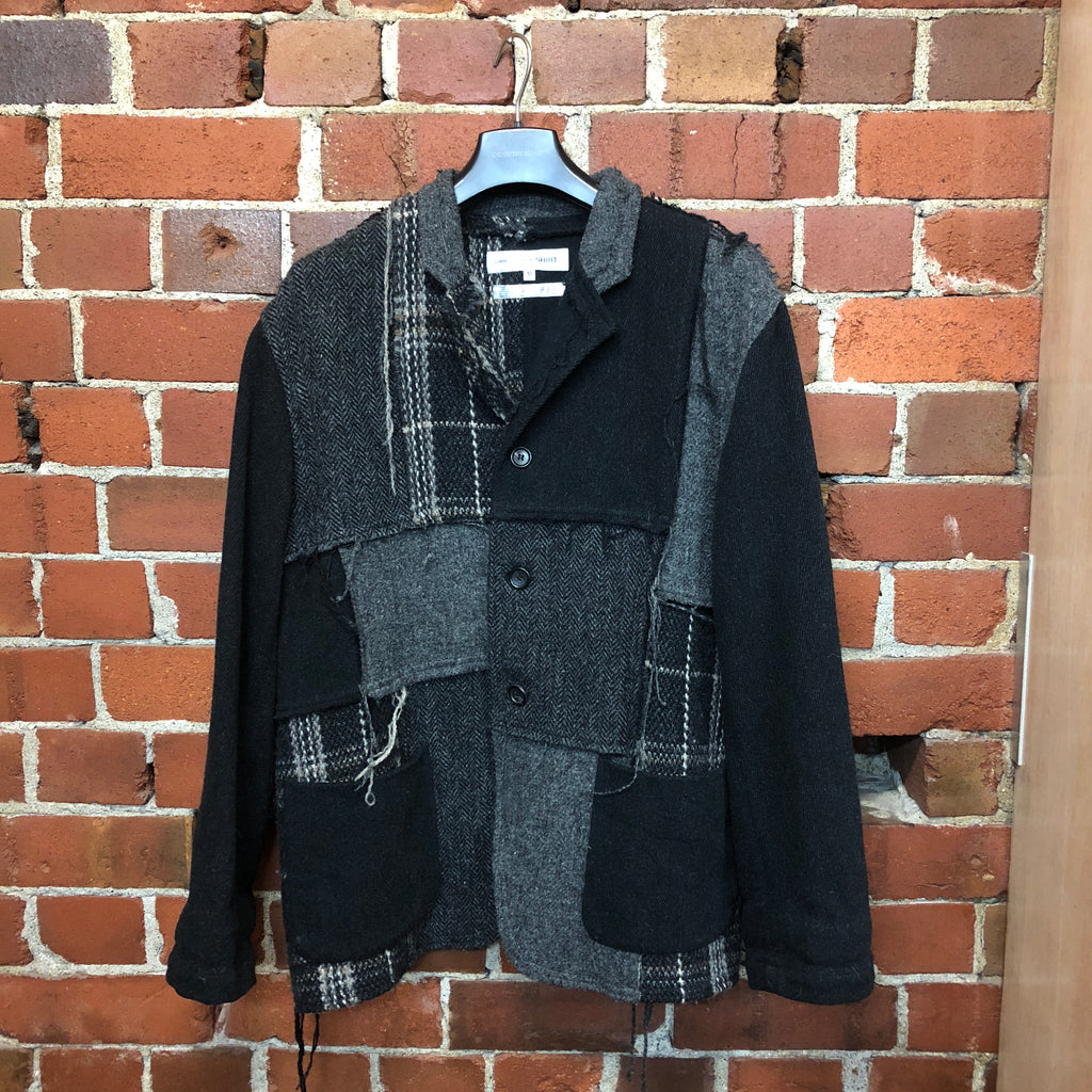 COMME des GARÇONS patchwork wool tweed jacket