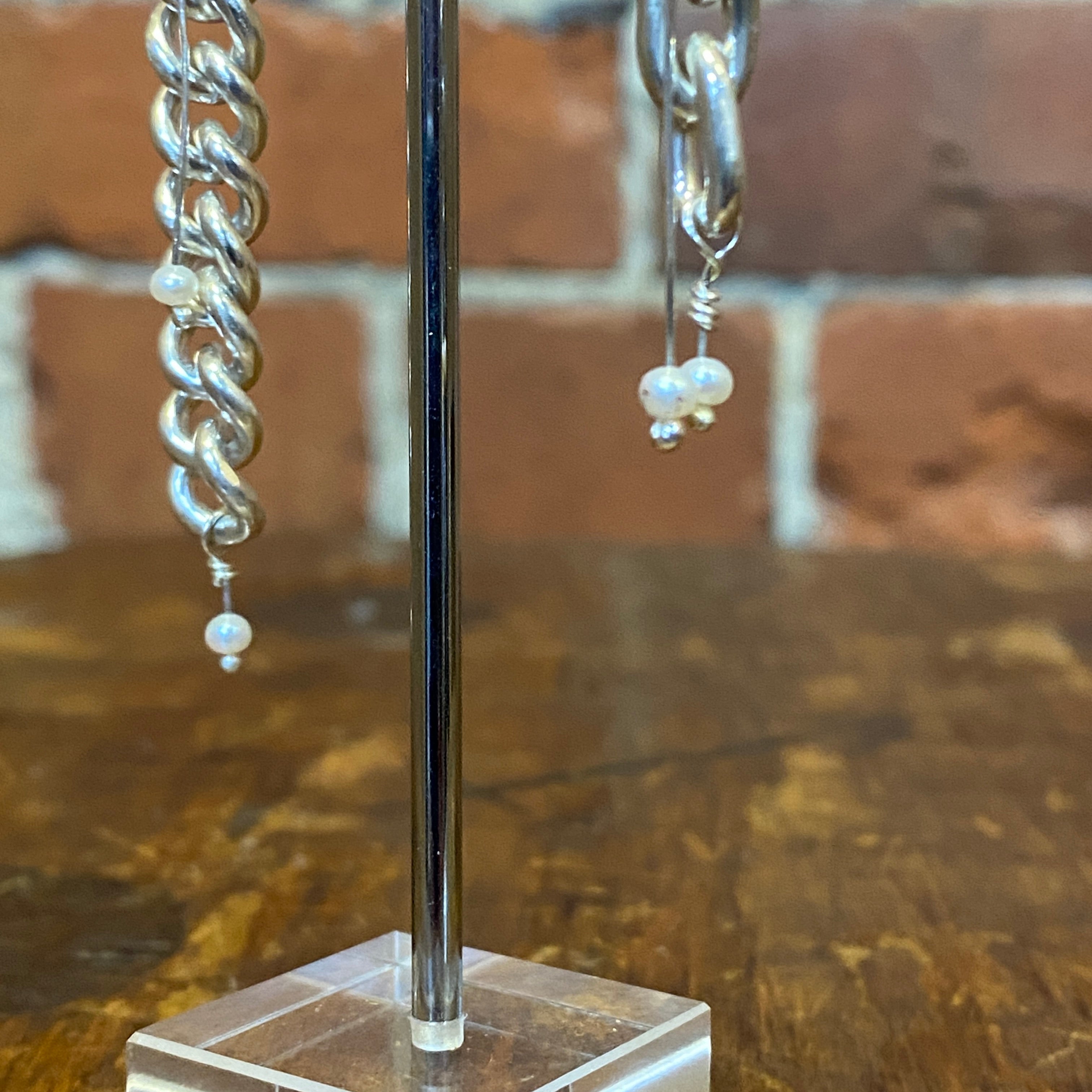 SGUSCIO sterling silver chain earrings