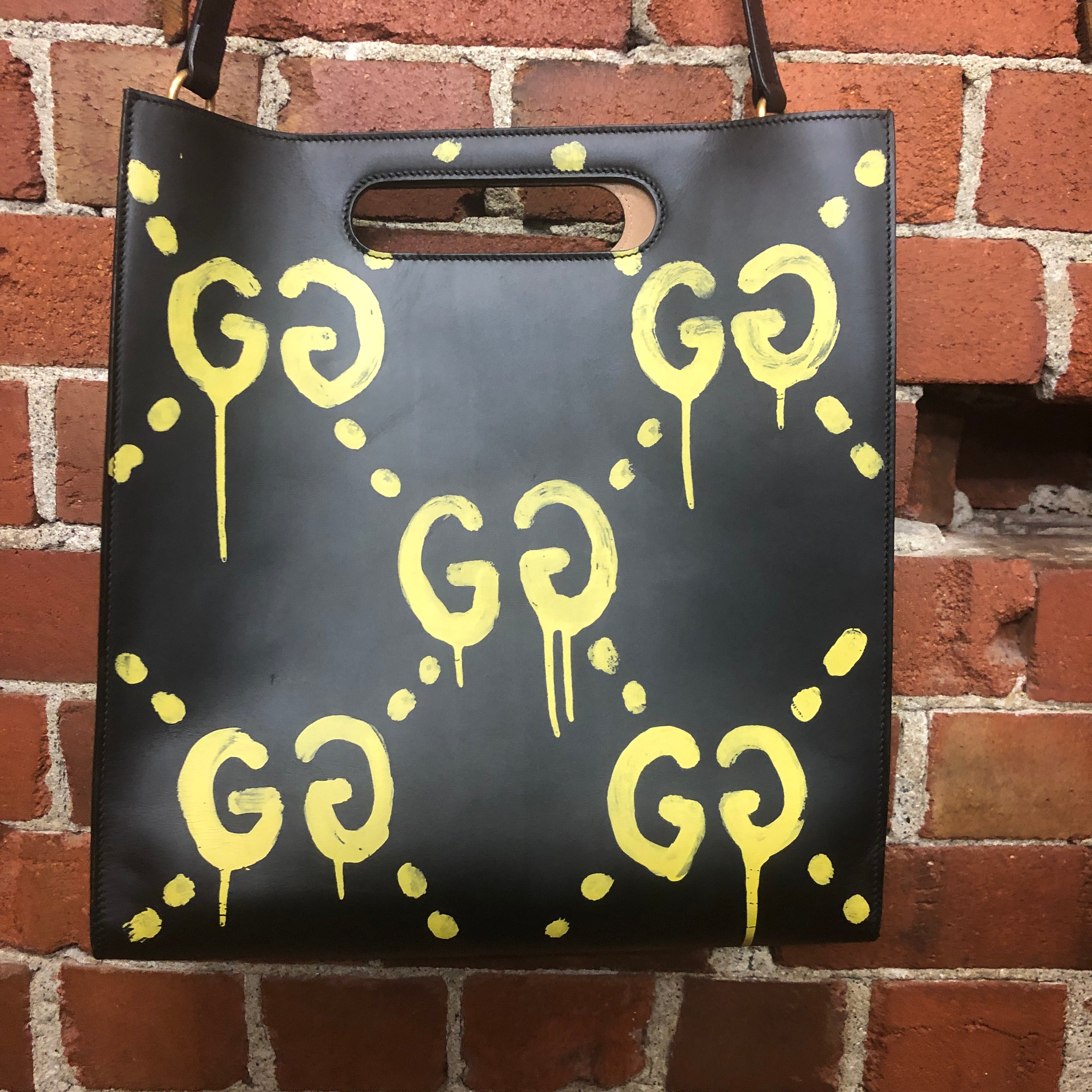 GUCCI GHOST iconic 'REAL GUCCI' leather tote bag