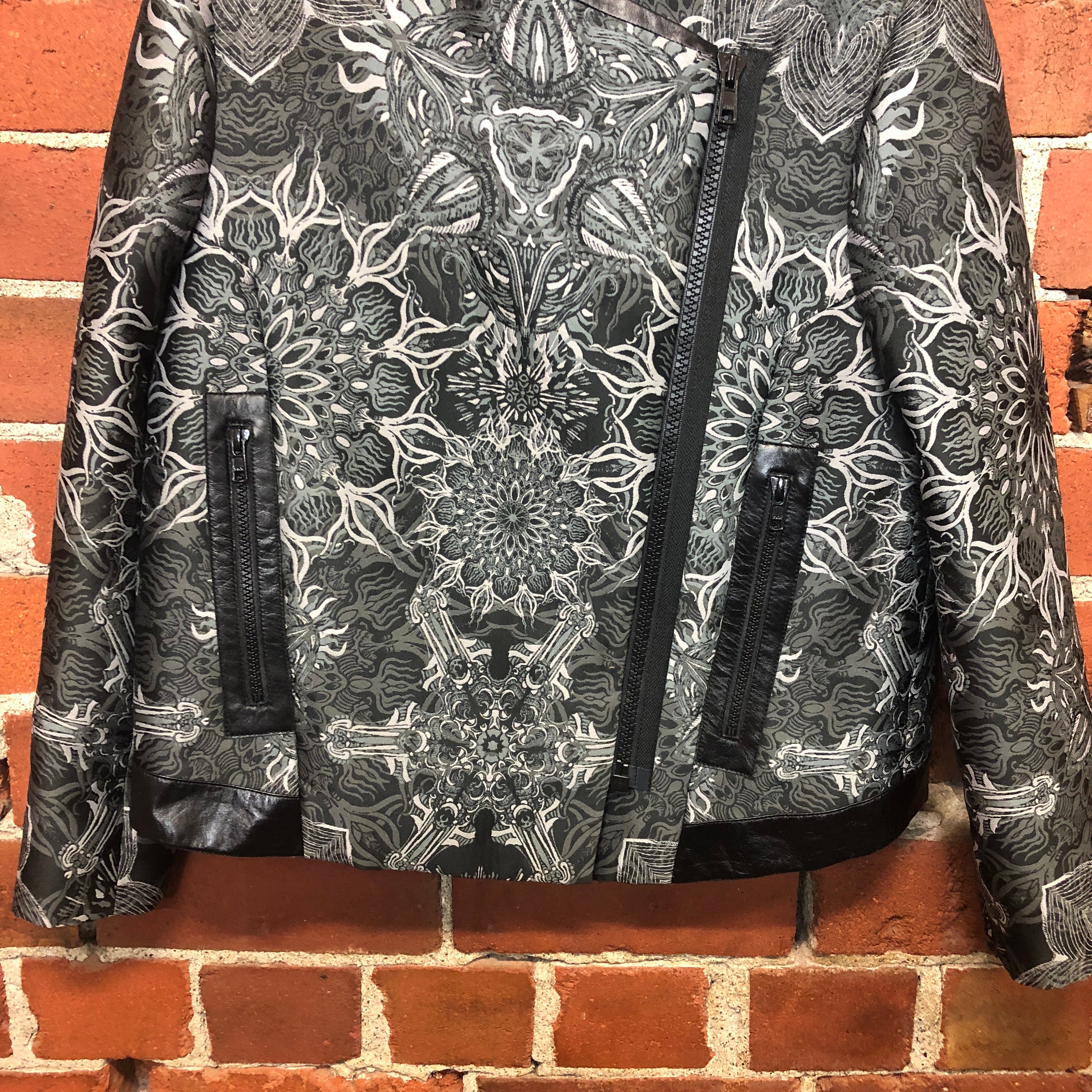 HELMUT LANG patterned zip front jacket