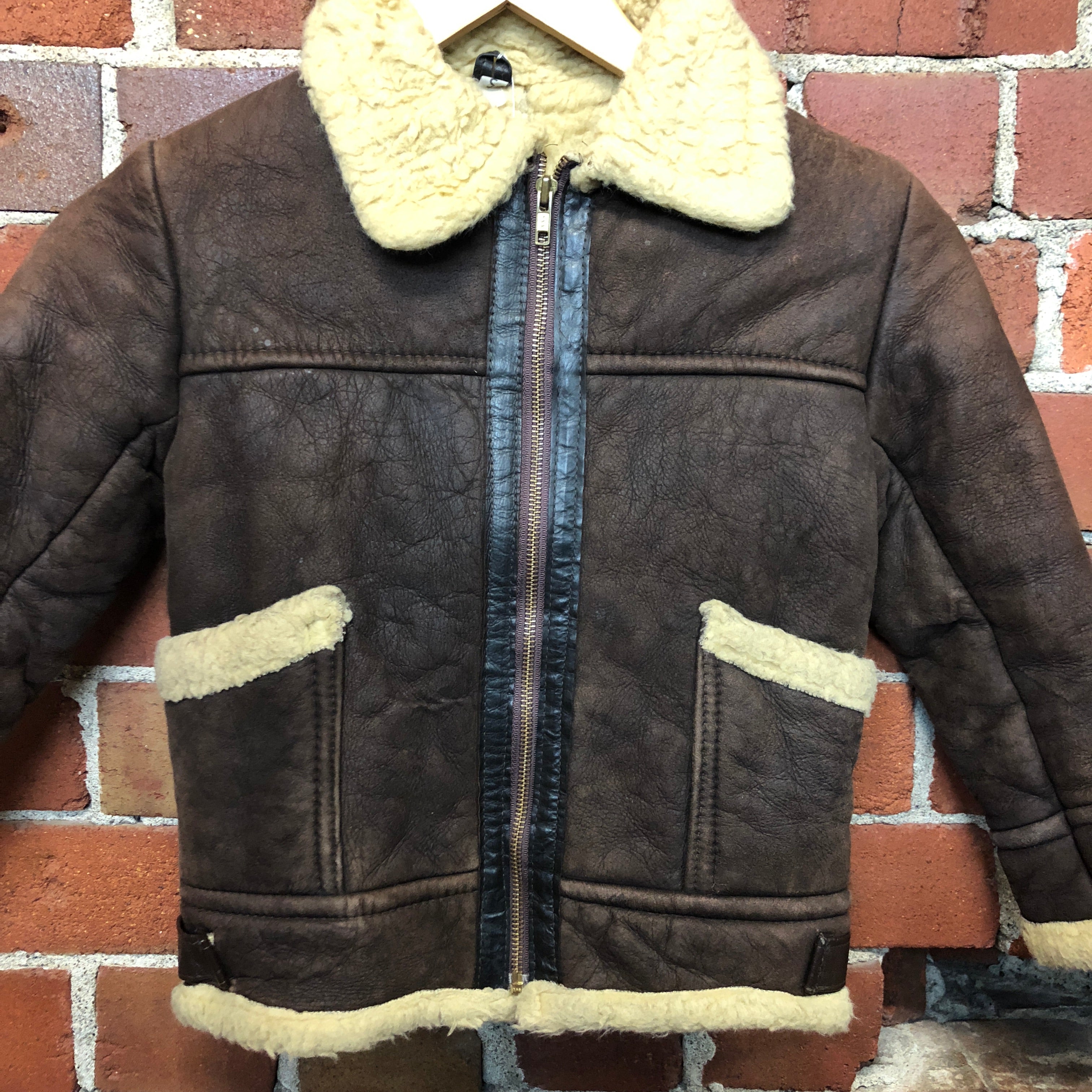 1970s kids leather aviator jacket!