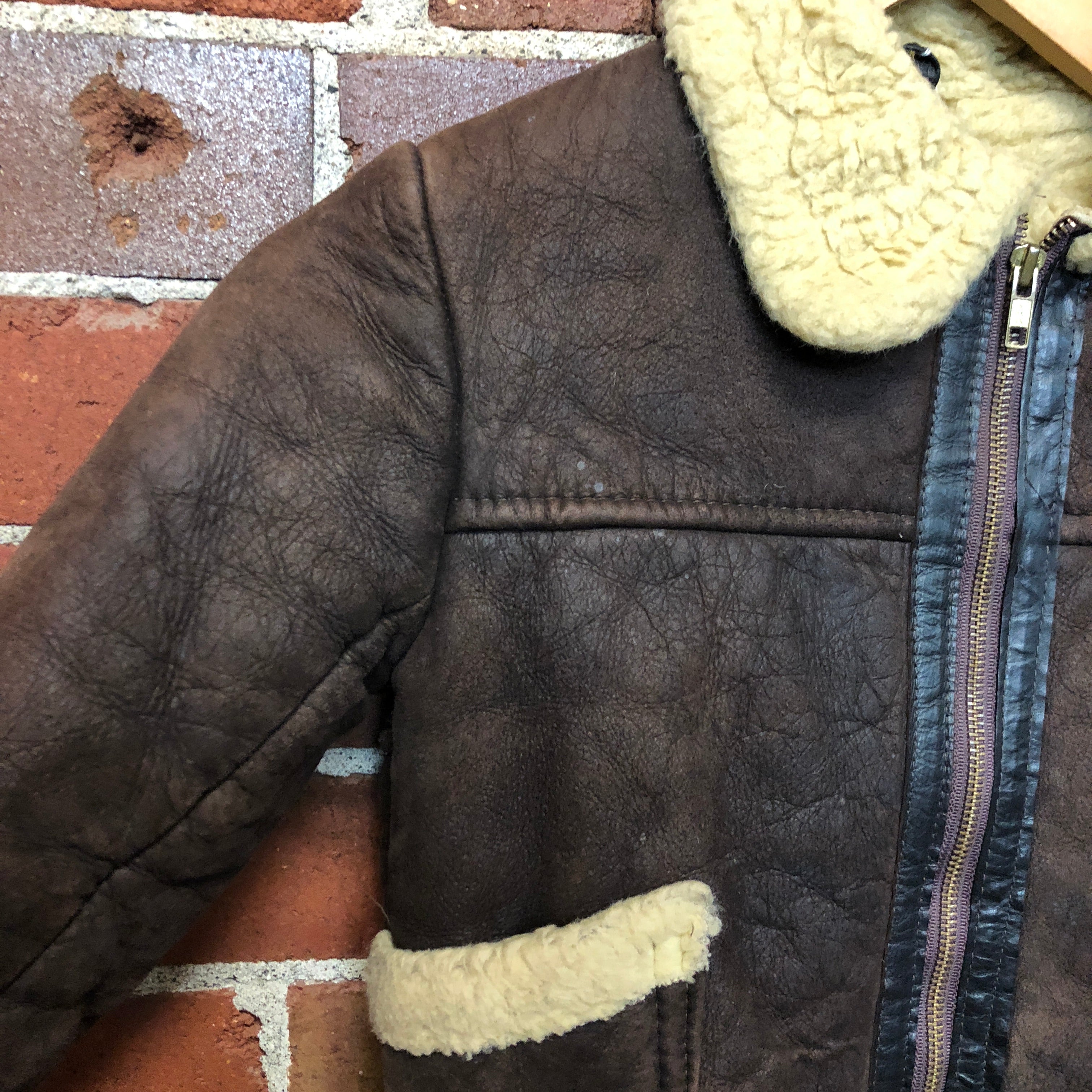 1970s kids leather aviator jacket!