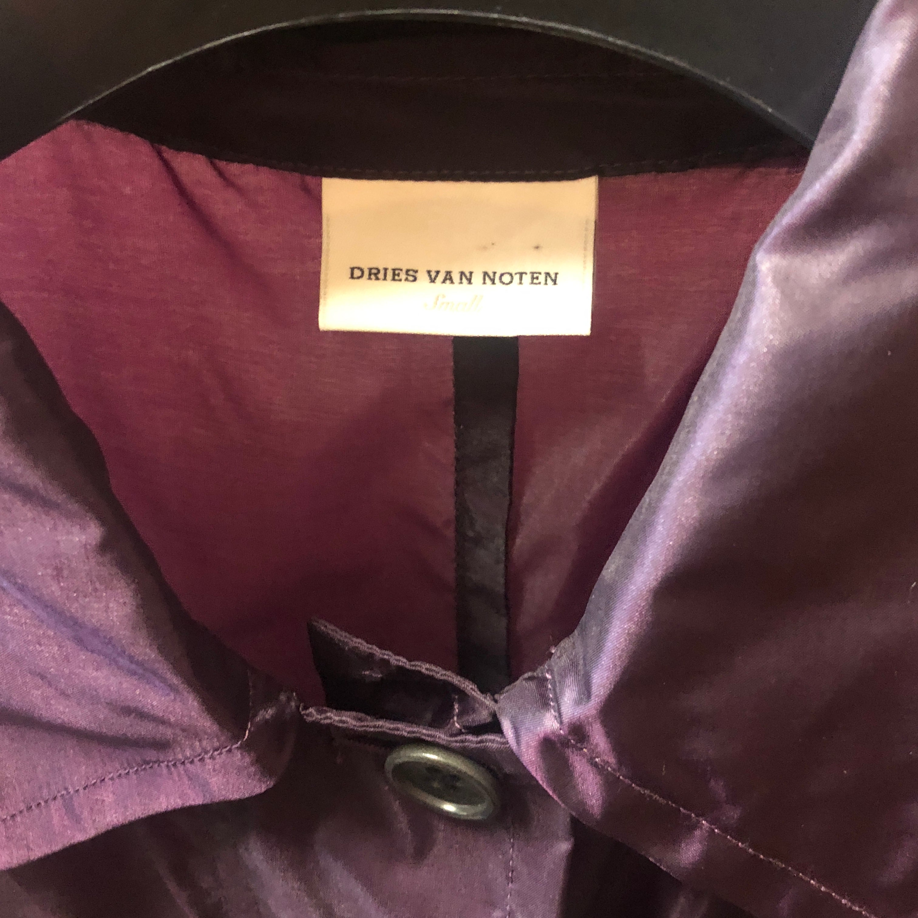 DRIES VAN NOTEN metallic nylon coat jacket
